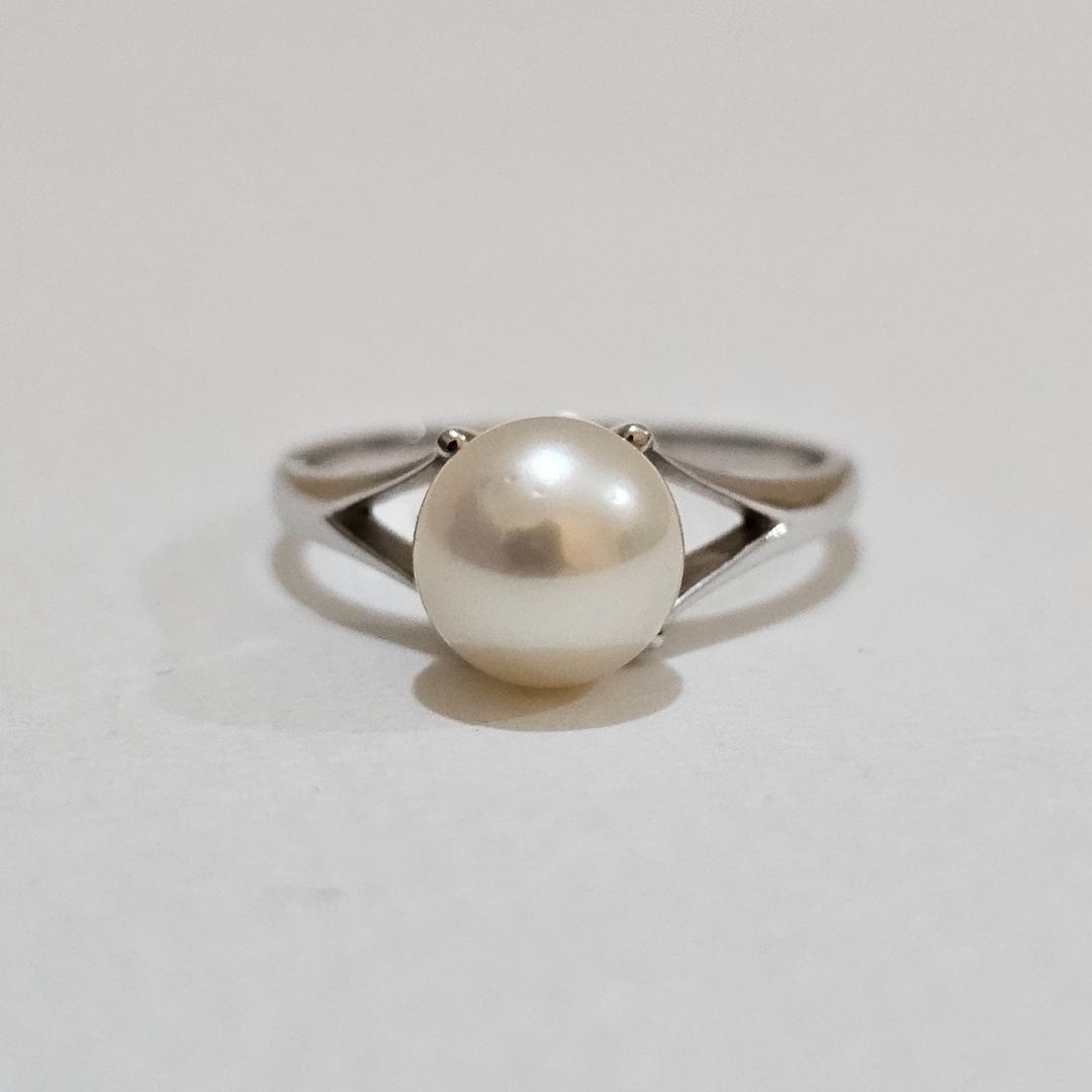 1808 ミキモトパールリングK18WGホワイトゴールド11号7.4mm