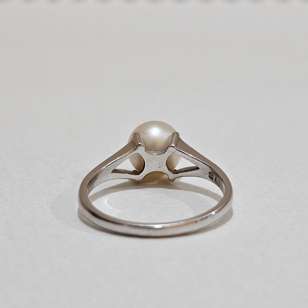 1808 ミキモトパールリングK18WGホワイトゴールド11号7.4mm