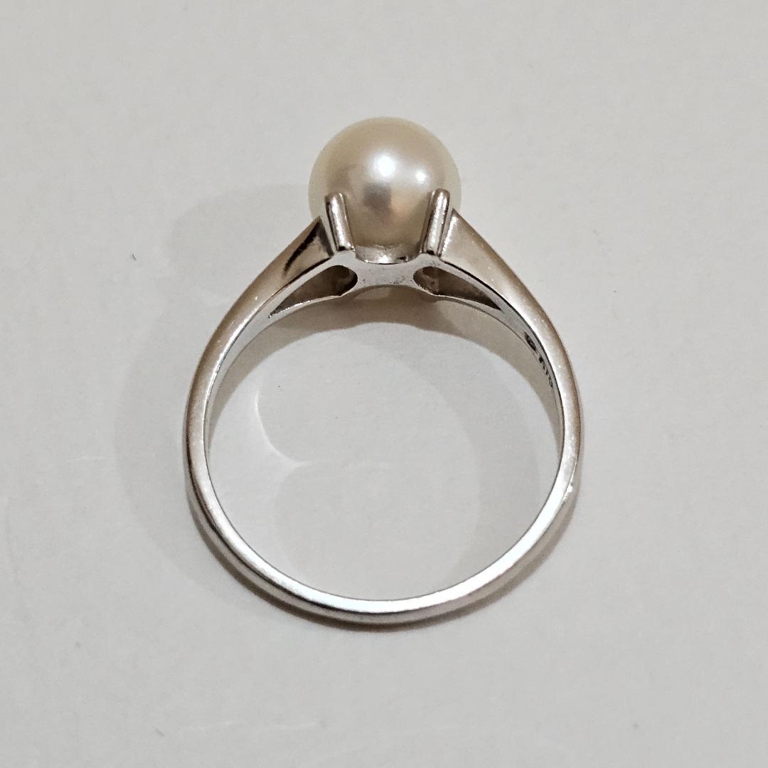 1808 ミキモトパールリングK18WGホワイトゴールド11号7.4mm