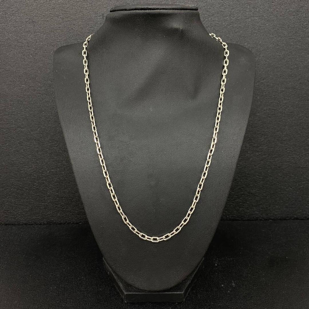 WING ROCK シルバー あずき 太角 チェーン ネックレス 51cm