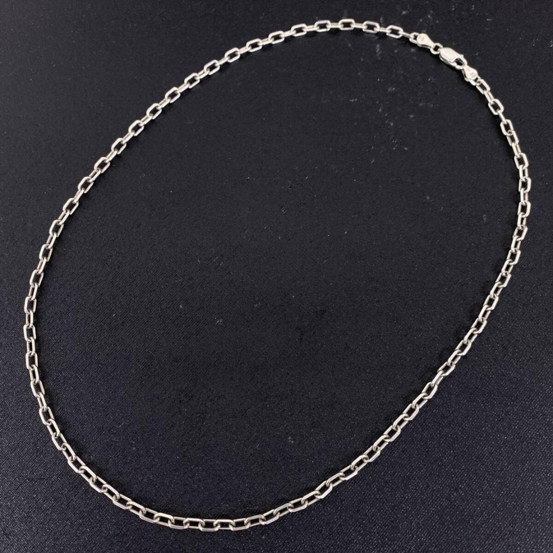 WING ROCK シルバー あずき 太角 チェーン ネックレス 51cm