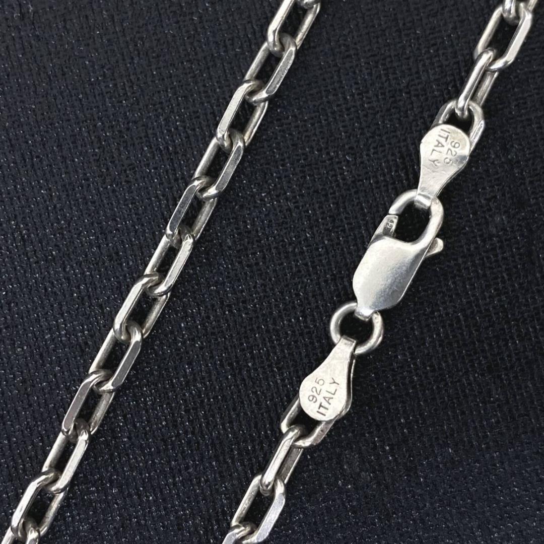 WING ROCK シルバー あずき 太角 チェーン ネックレス 51cm