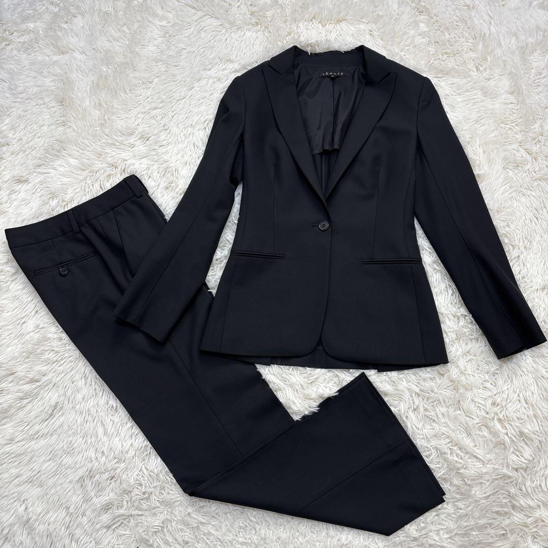 【極美品】セオリー　セットアップ　スーツ　TAILOR　ブラック　Sサイズ