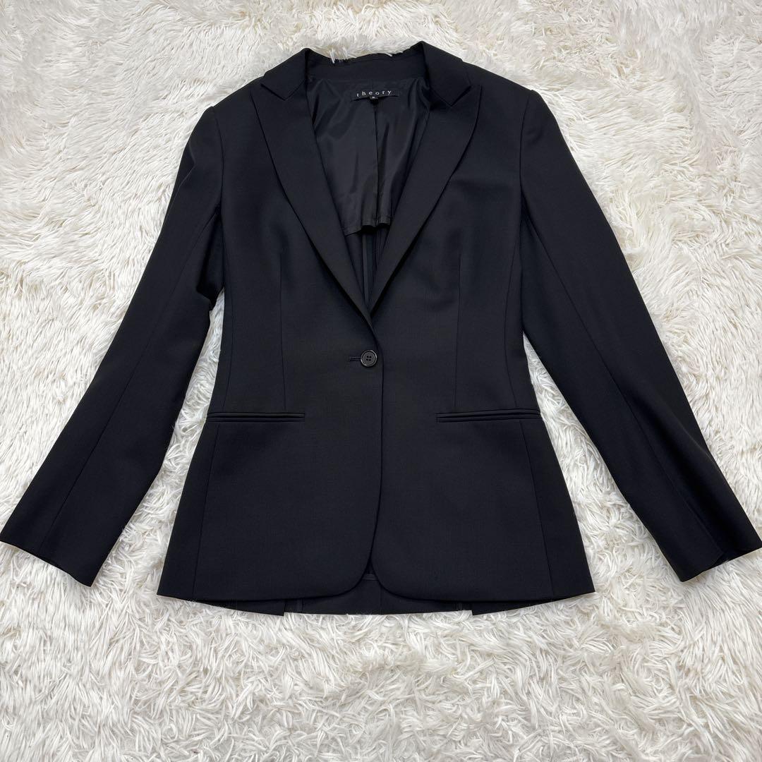 【極美品】セオリー　セットアップ　スーツ　TAILOR　ブラック　Sサイズ