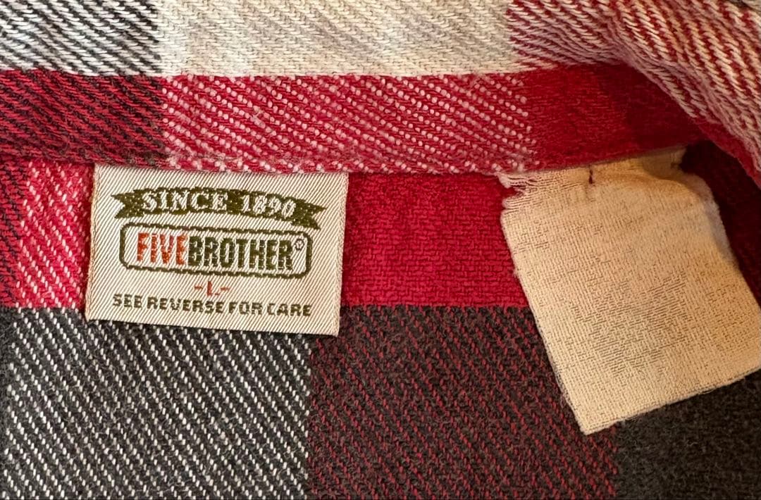 【Lサイズ】 FIVE BROTHER ファイブブラザー　ネルシャツ　ヘビネル