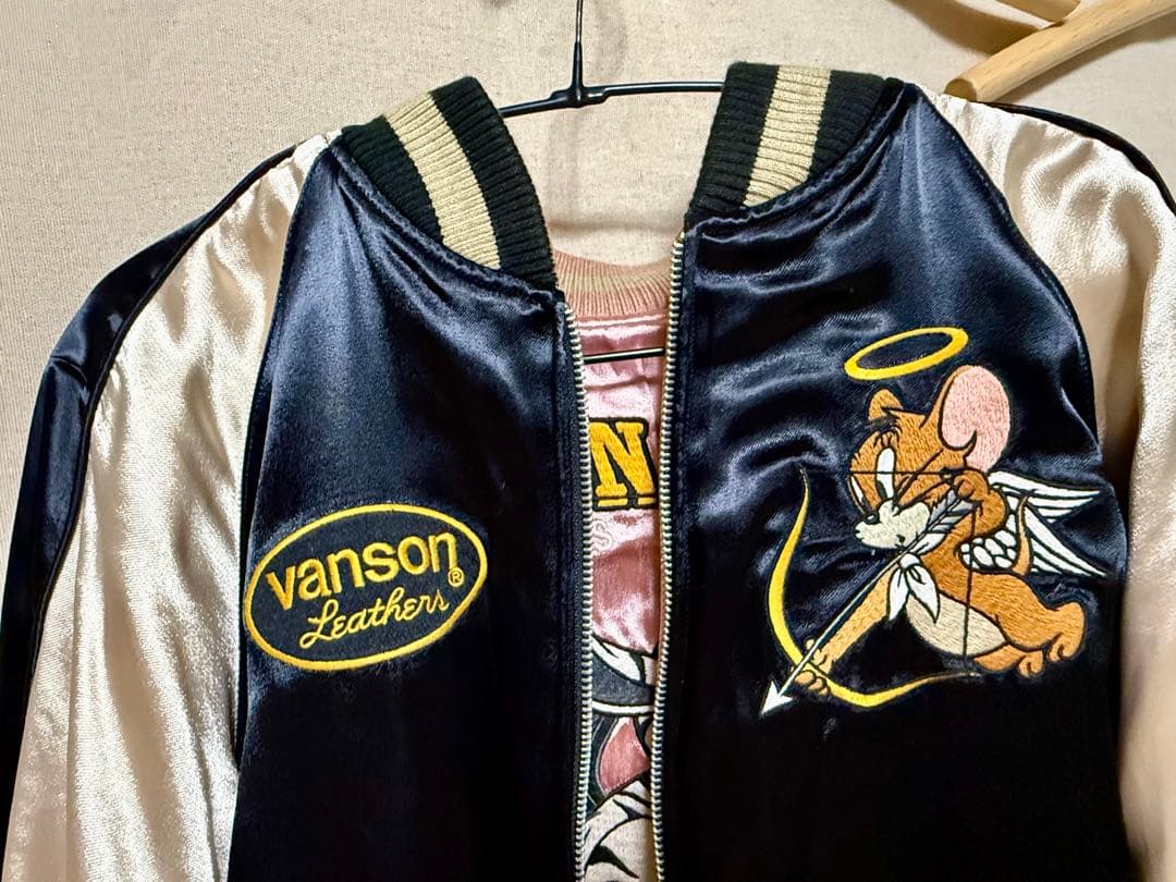 トムとジェリー リバーシブルスカジャン vanson Leather