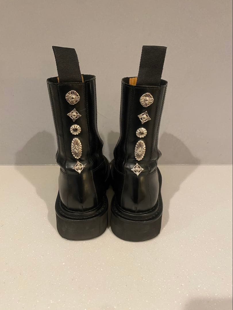 TOGAPULLA トーガプルラ　レザー ショートジップブーツ ブラック 38