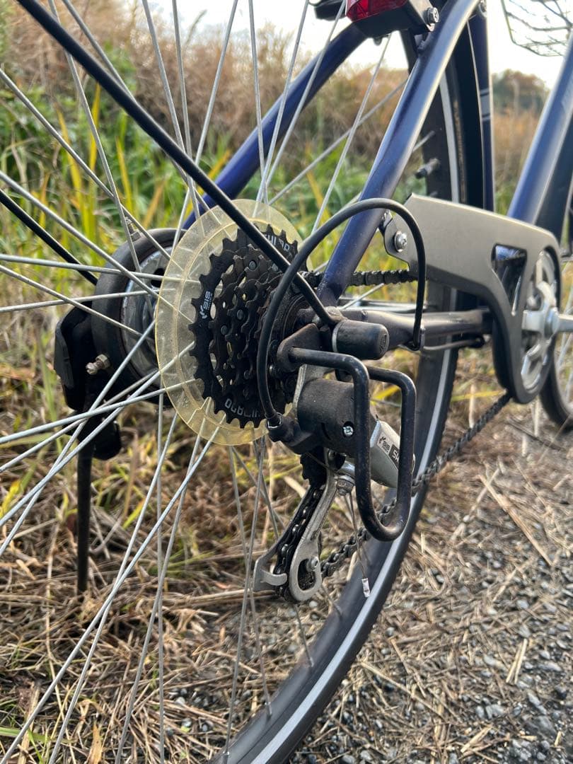 名古屋市内お届け無料青いクロスバイク 前方バスケット付き