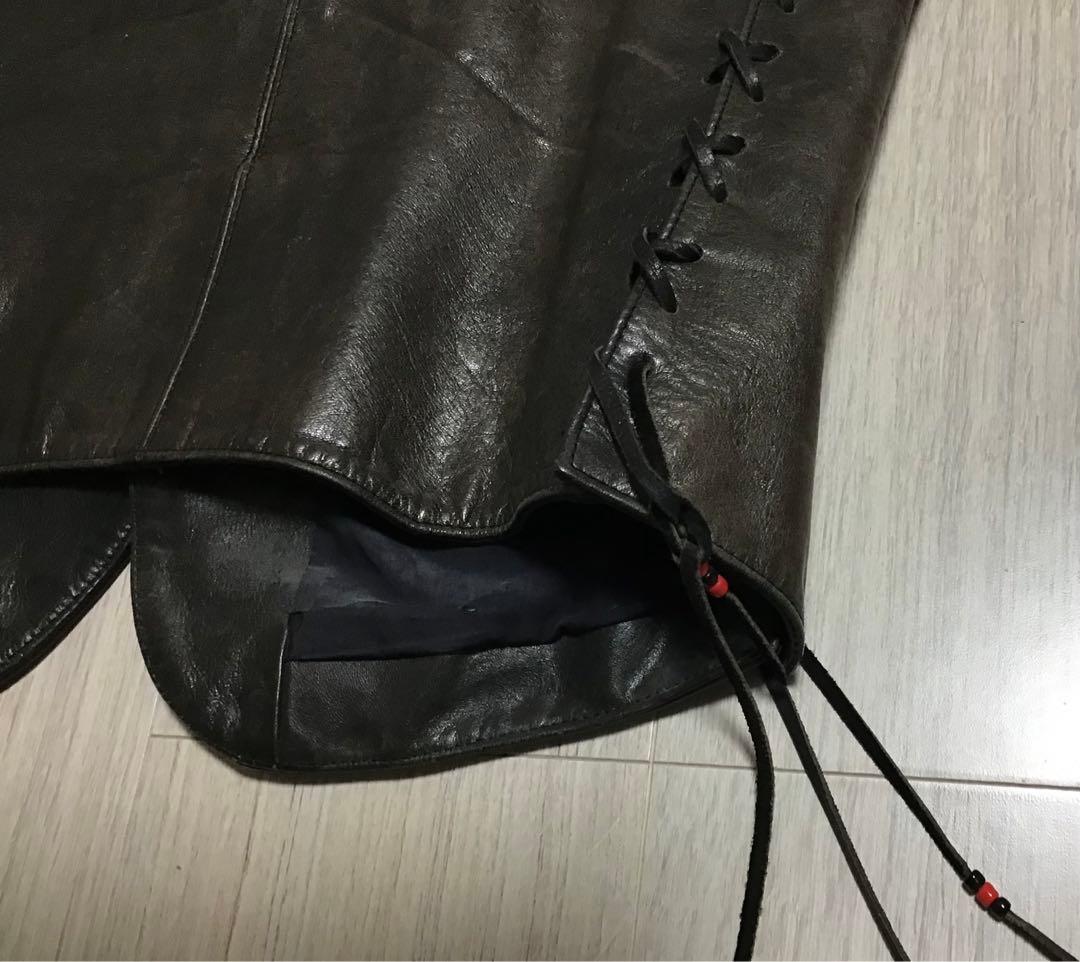 本革ブラックレザーベスト　ネイティブ　ライダース　ヴィンテージ