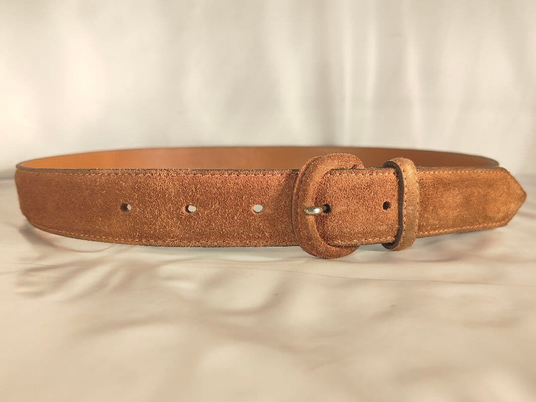 【ヴィンテージ】ポロラルフローレン　高級スエード ドレスベルト　USA製 正規品