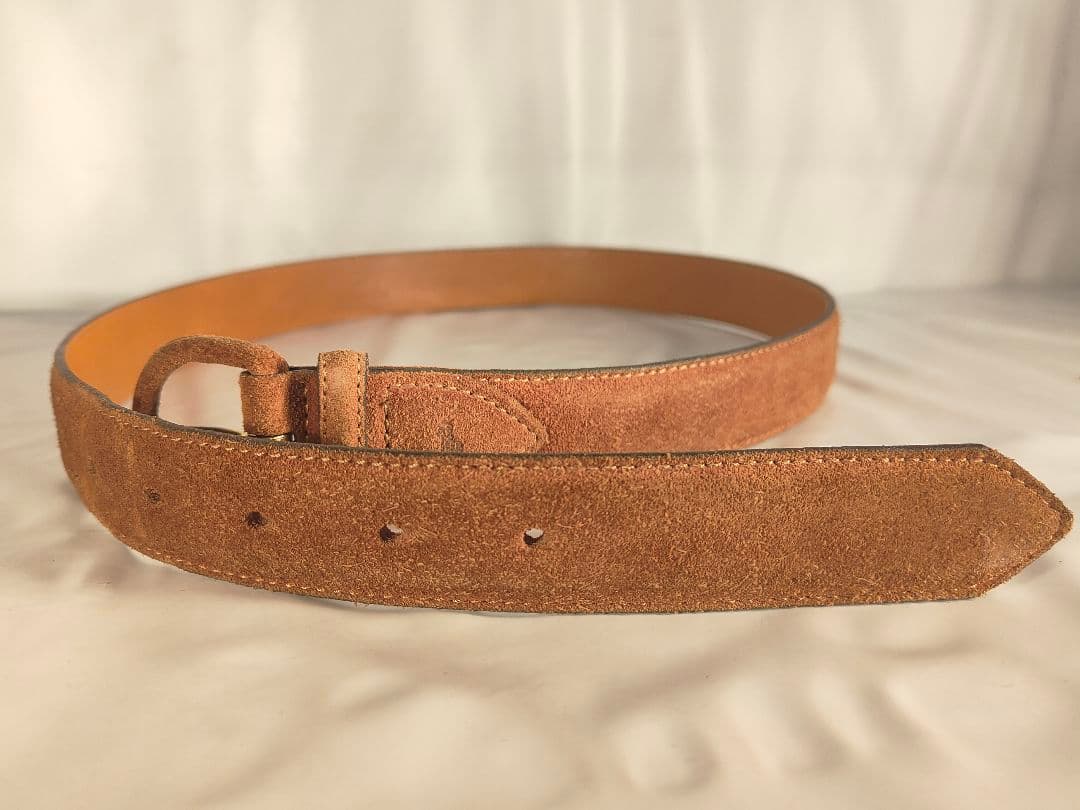 【ヴィンテージ】ポロラルフローレン　高級スエード ドレスベルト　USA製 正規品