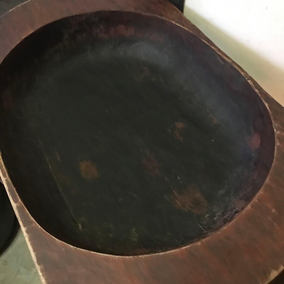 希少　ビンテージ　木製　こね鉢　くりぬき鉢　飾り　古物　古道具　手彫り　当時物