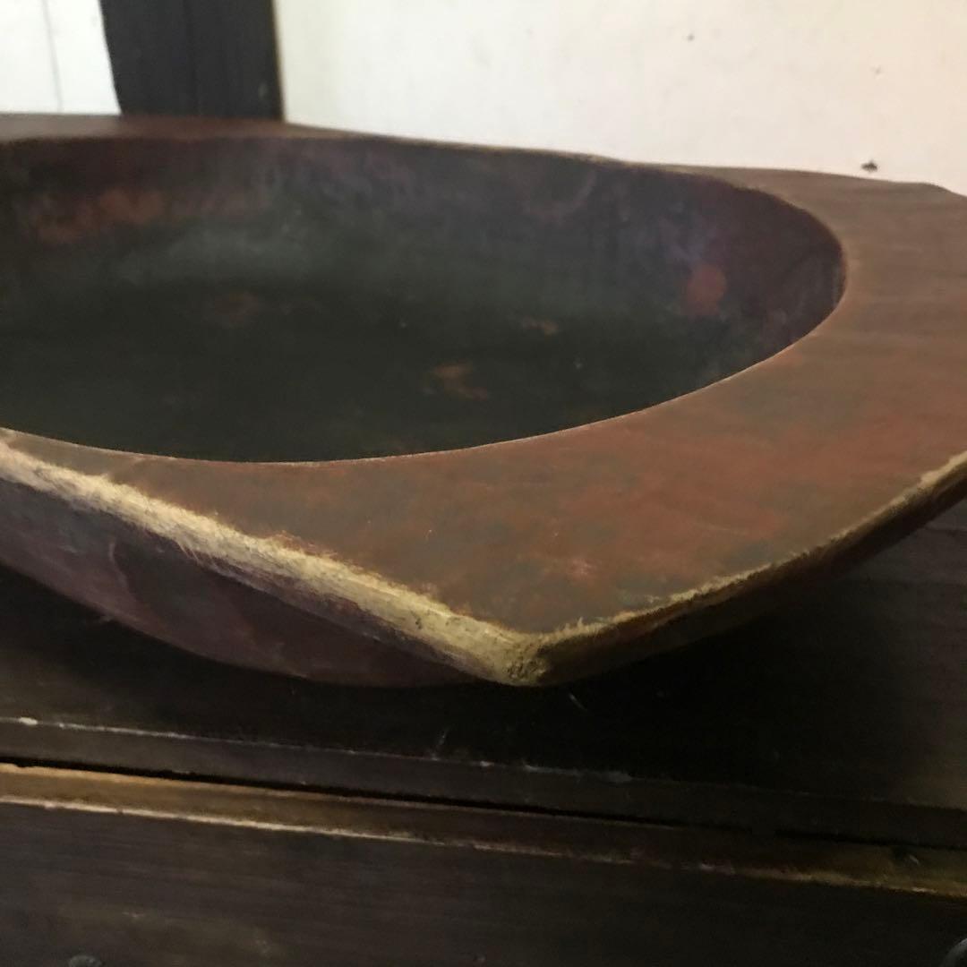 希少　ビンテージ　木製　こね鉢　くりぬき鉢　飾り　古物　古道具　手彫り　当時物