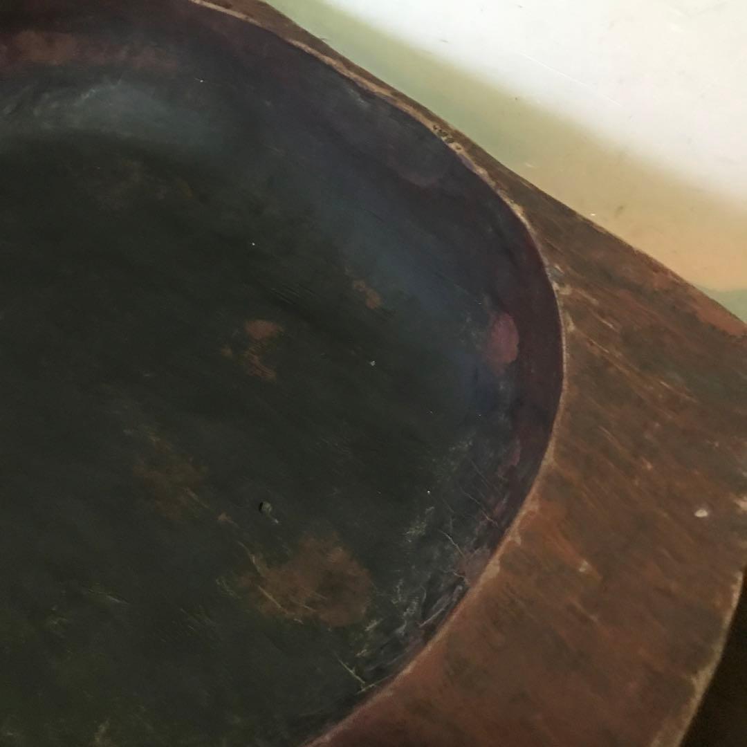 希少　ビンテージ　木製　こね鉢　くりぬき鉢　飾り　古物　古道具　手彫り　当時物