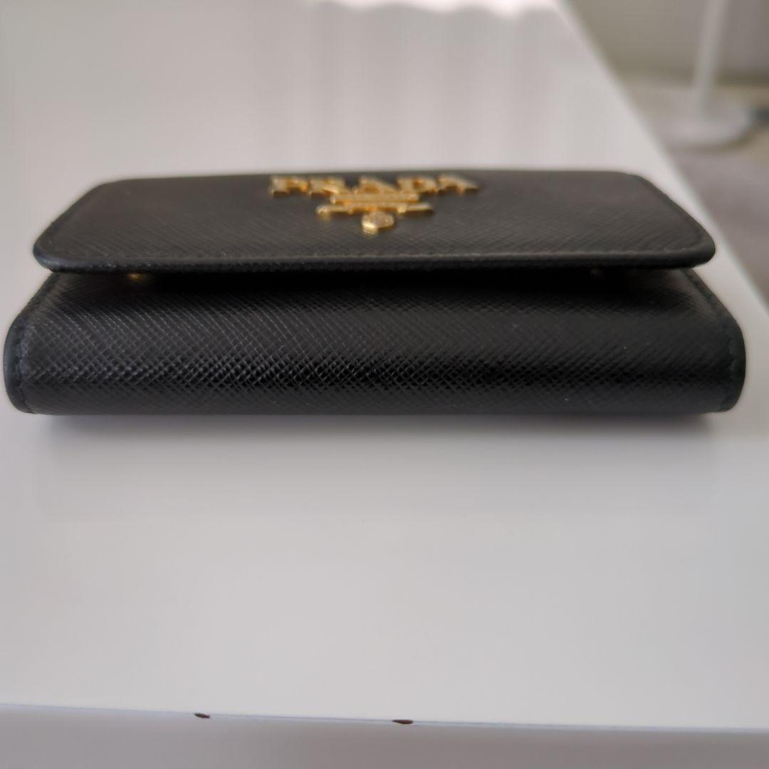 ★KIKI★PRADA　サフィアーノレザー　キーケース　ブラック×ピンク