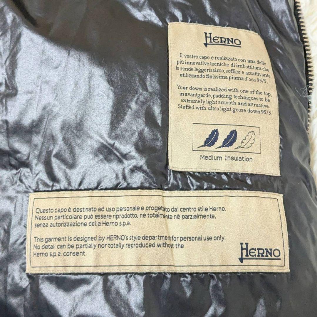 HERNO ヘルノ ダウンコート ロング フォックスファー ブラック L