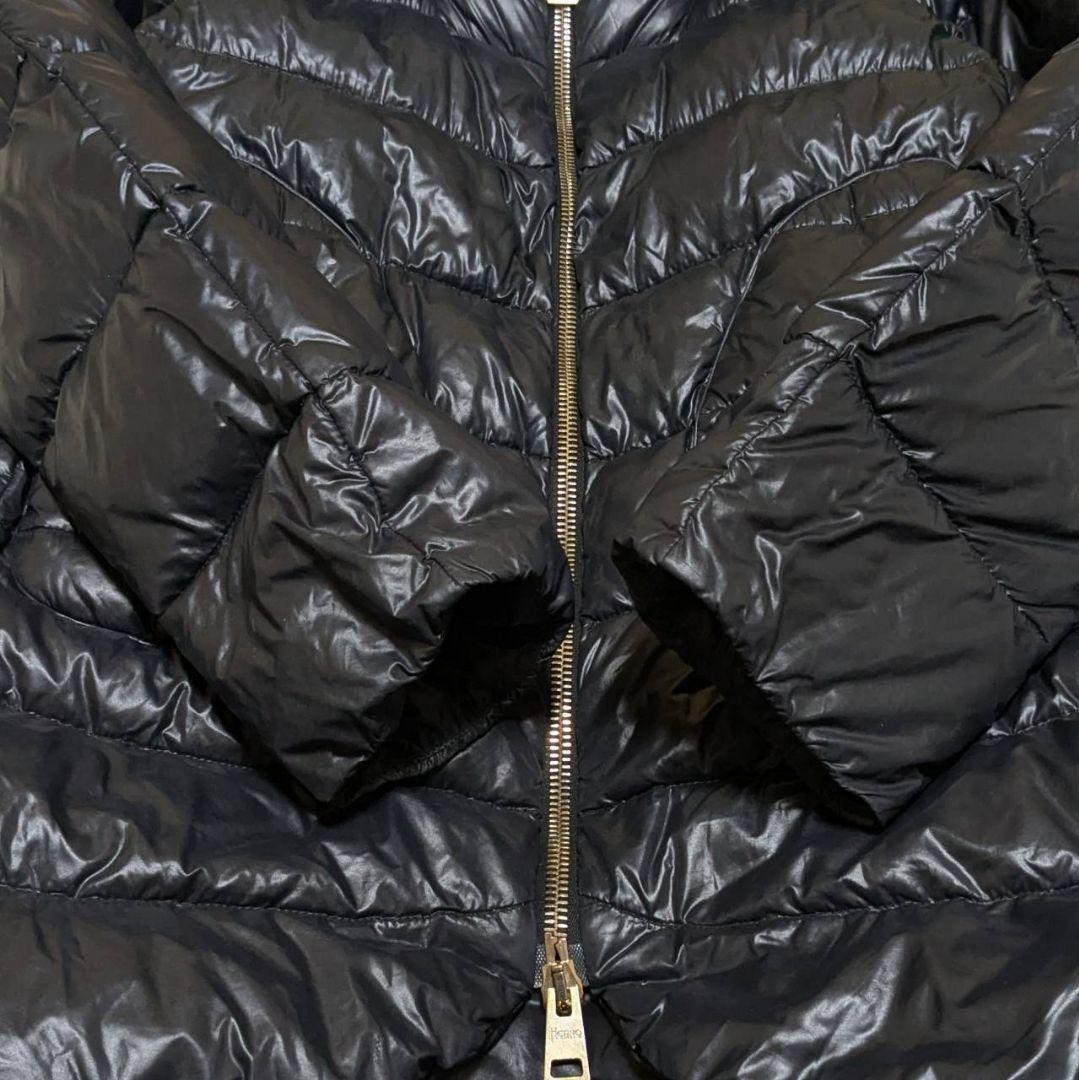 HERNO ヘルノ ダウンコート ロング フォックスファー ブラック L