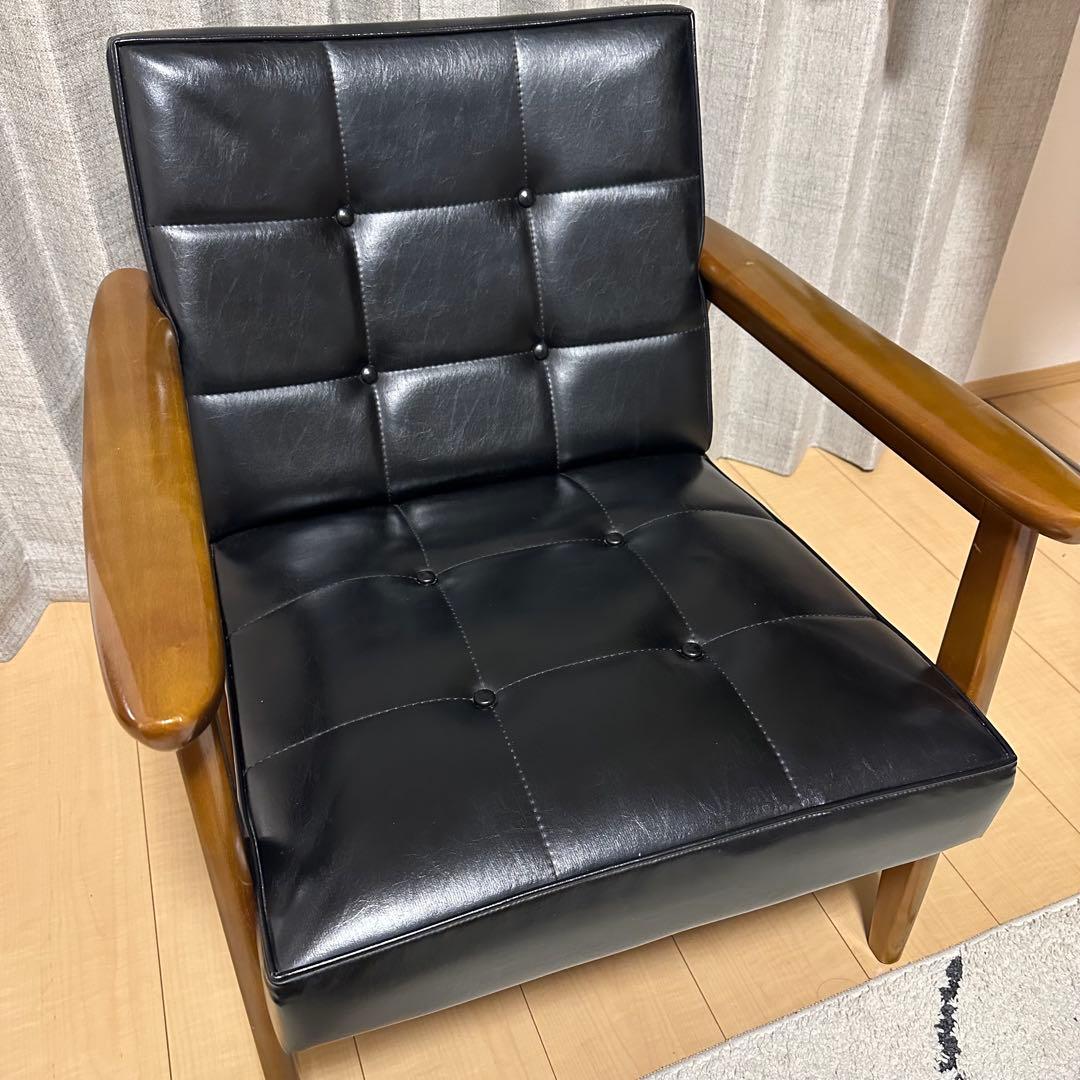 カリモク60 ソファ　1人掛け　ブラック