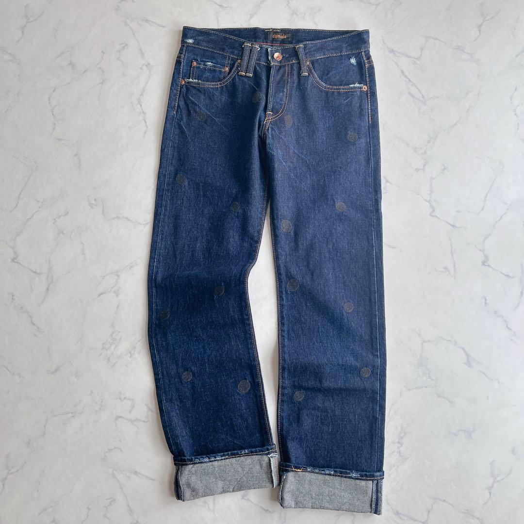 chimala × SHIPS デニムパンツ ダメージ加工 ドット刺繍 W26
