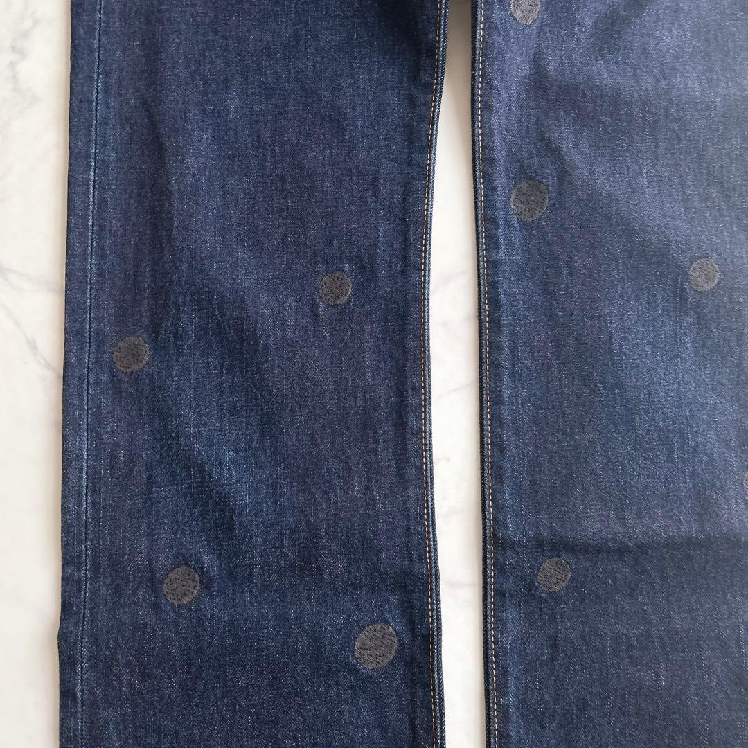 chimala × SHIPS デニムパンツ ダメージ加工 ドット刺繍 W26