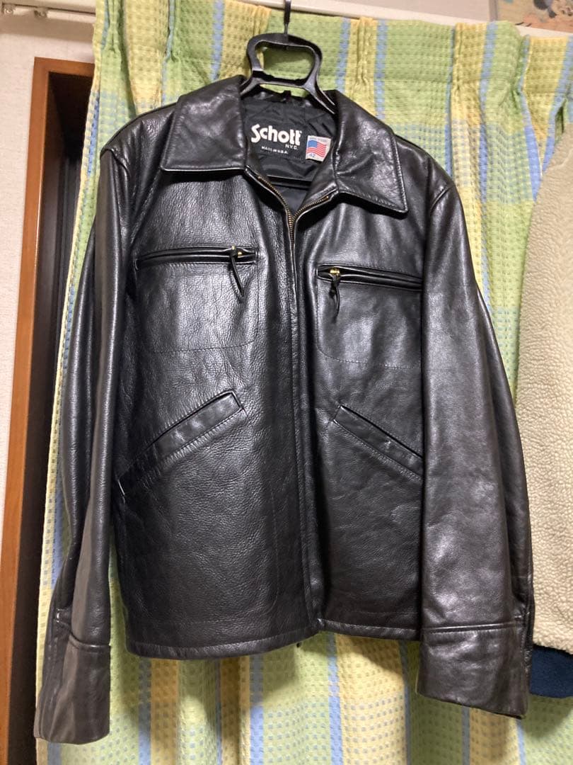 【即購入可】Schott ブラック レザー シングルライダース　634