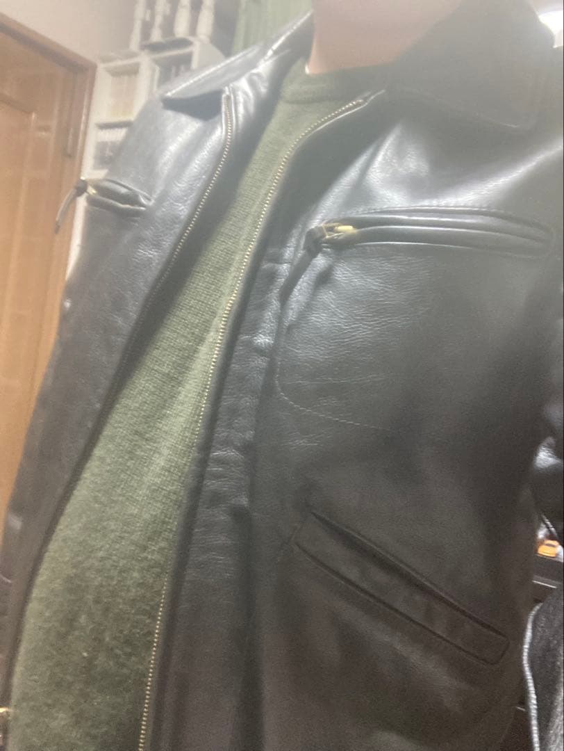 【即購入可】Schott ブラック レザー シングルライダース　634