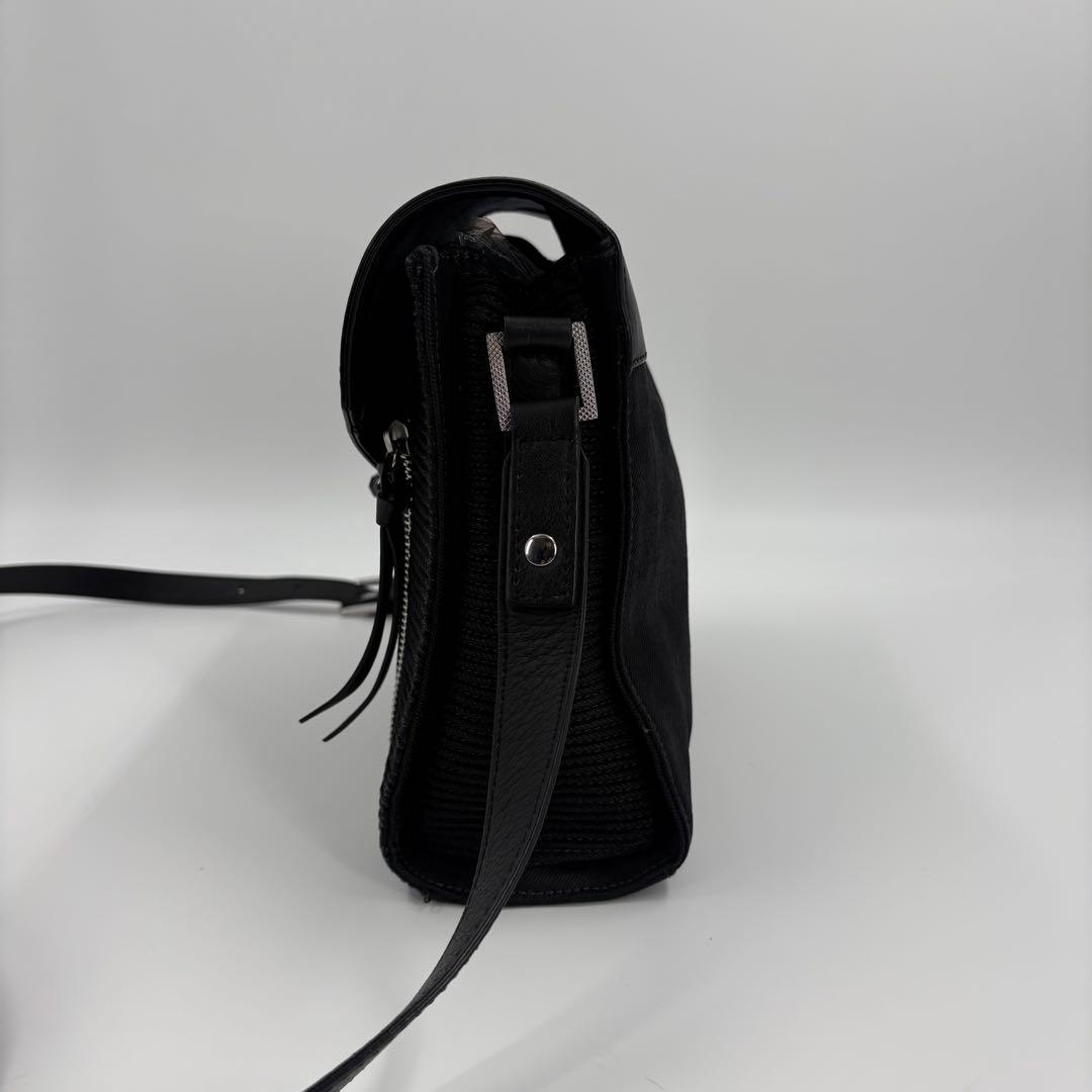 美品　DIESEL ディーゼル ショルダーバッグ 黒 レザー デニム 817