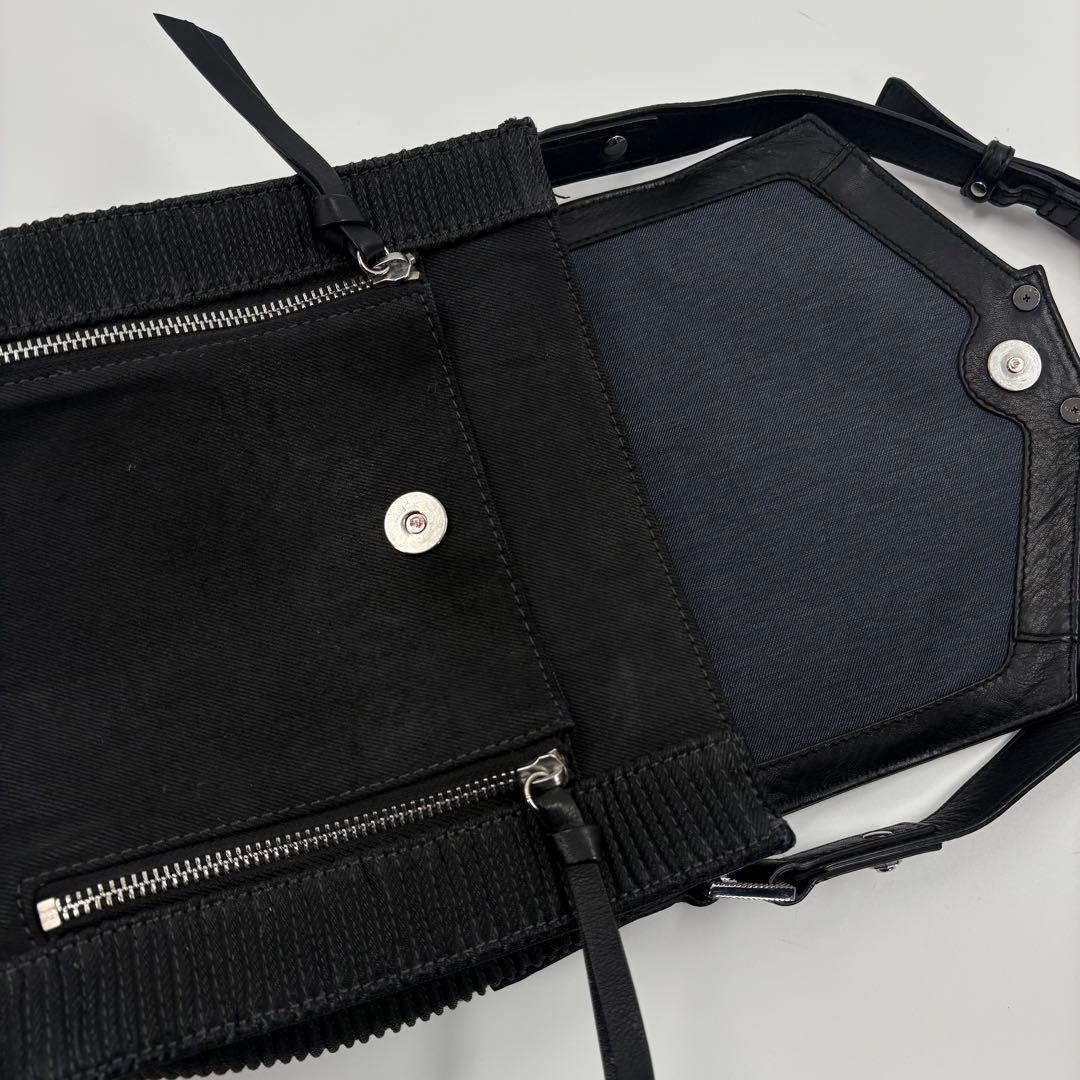 美品　DIESEL ディーゼル ショルダーバッグ 黒 レザー デニム 817