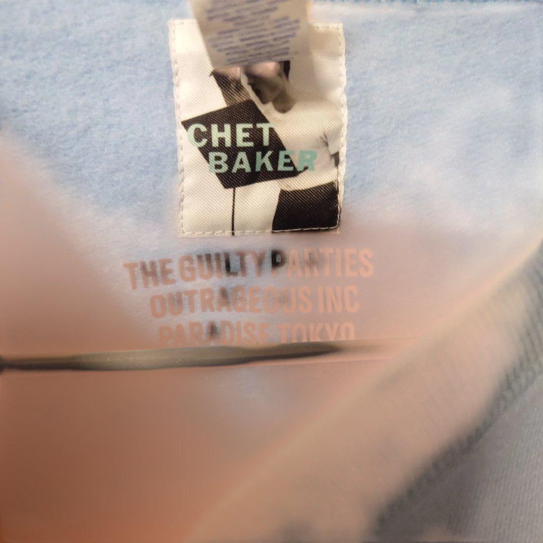 ワコマリア　チェット・ベイカー プリント スウェット XL 水色