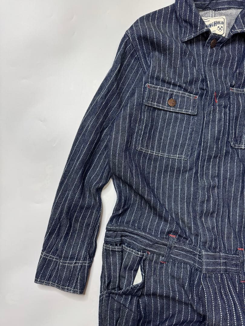 STRONGHOLD ウォバッシュ　ストライプ　オーバーオール　ツナギ　38