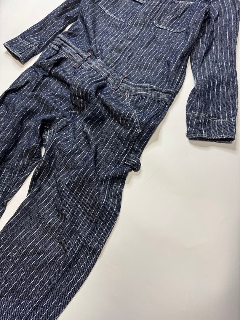 STRONGHOLD ウォバッシュ　ストライプ　オーバーオール　ツナギ　38