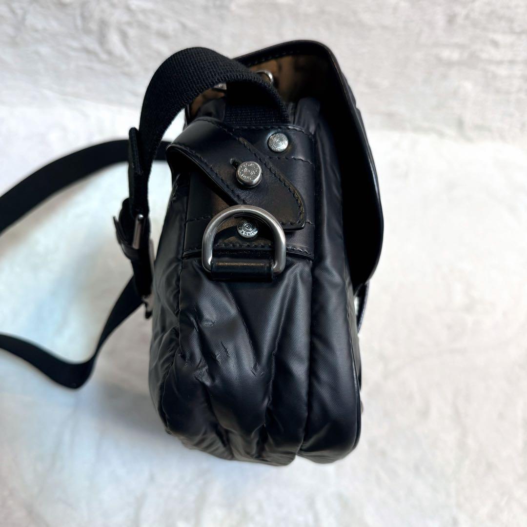 【極美品】ハンティングワールド　ショルダーバッグ　レザー　バチュークロス　黒