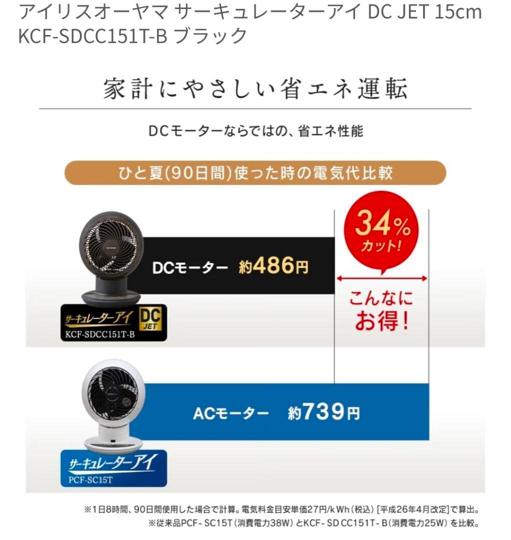 美品　サーキュレーターアイDCJET　KCF-SDCC151T-B　ブラック