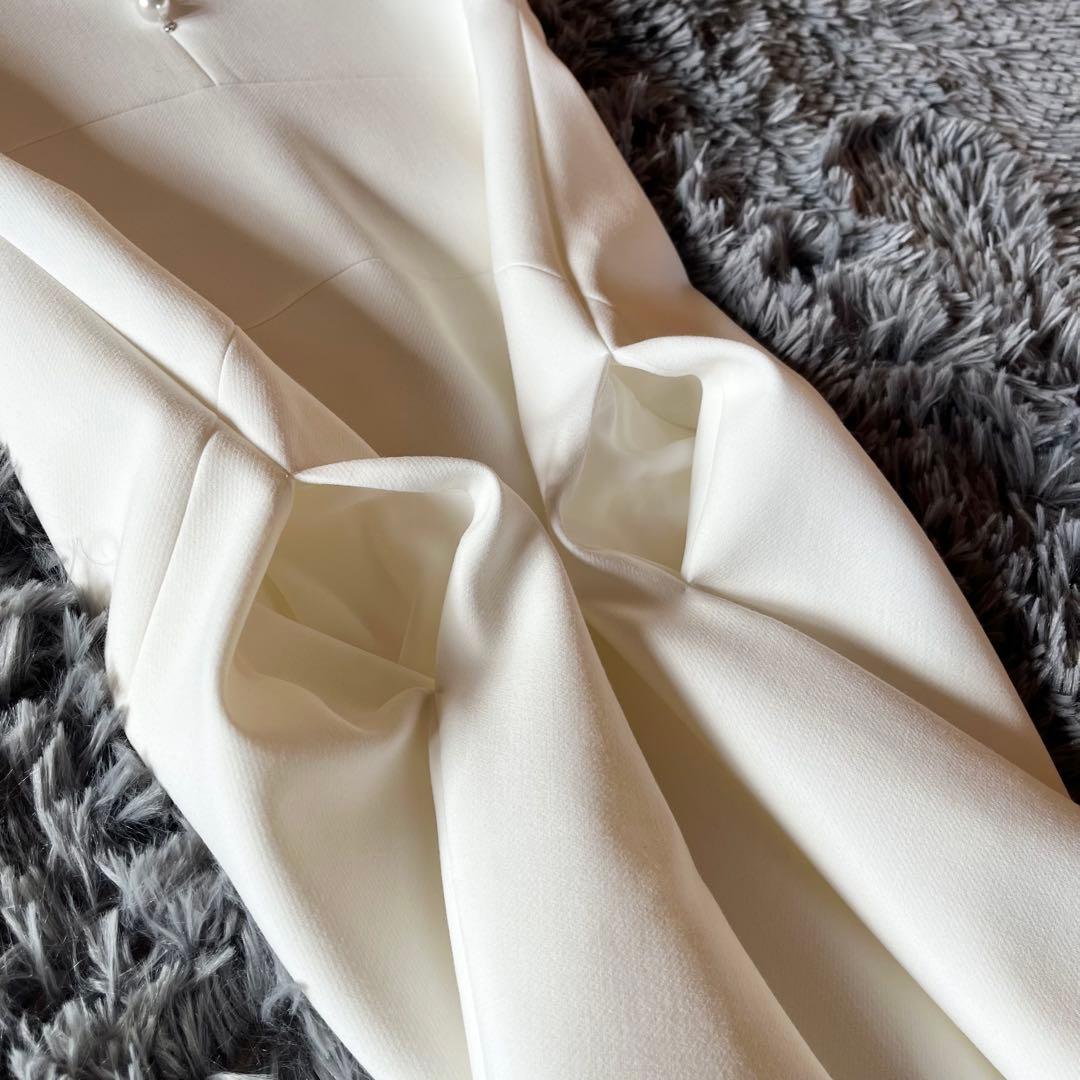 極美品✨ ヨーコチャン パールドレス 膝丈ワンピース フォーマル ホワイト