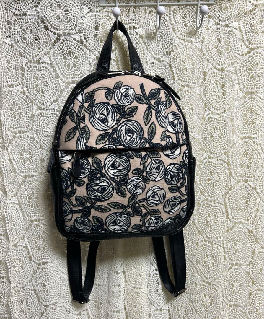 509020Aミナペルホネンハーフハンドメイド本革リュック rosy