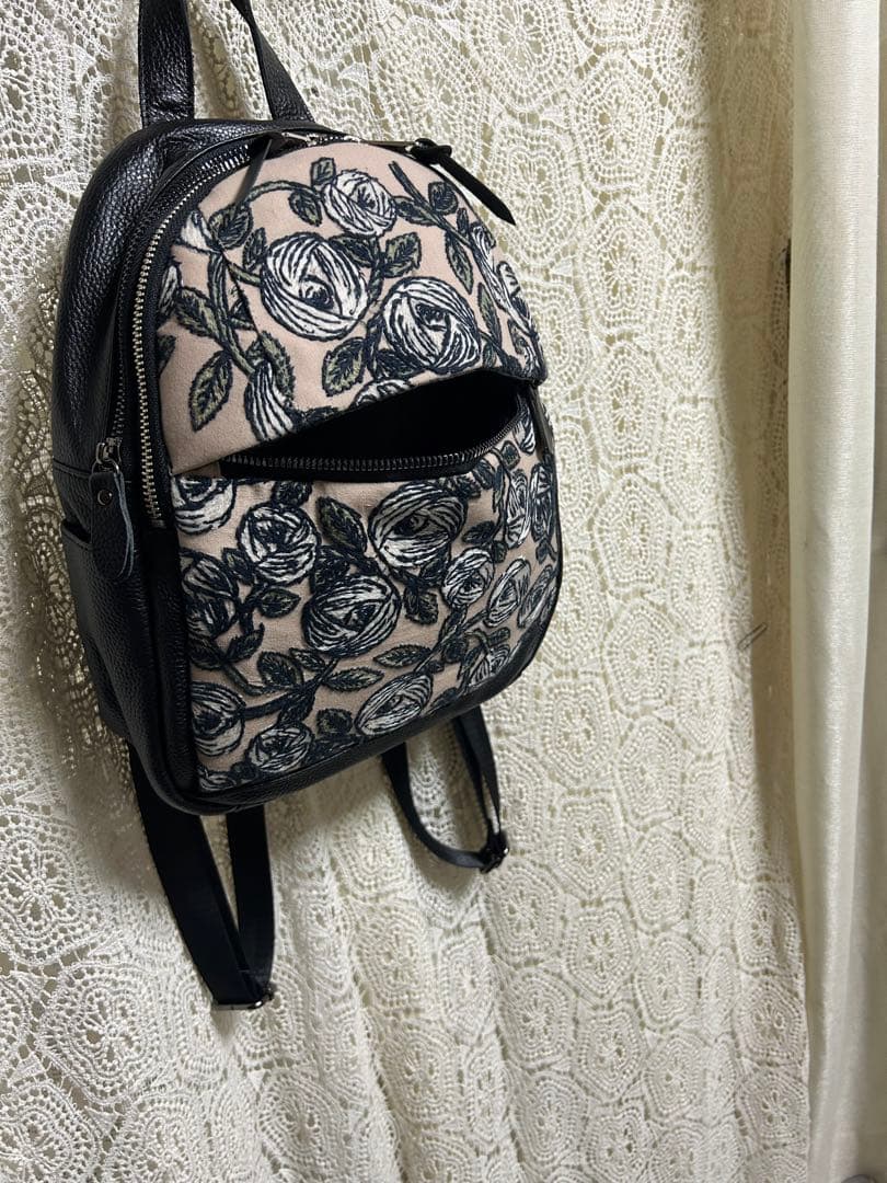 509020Aミナペルホネンハーフハンドメイド本革リュック rosy