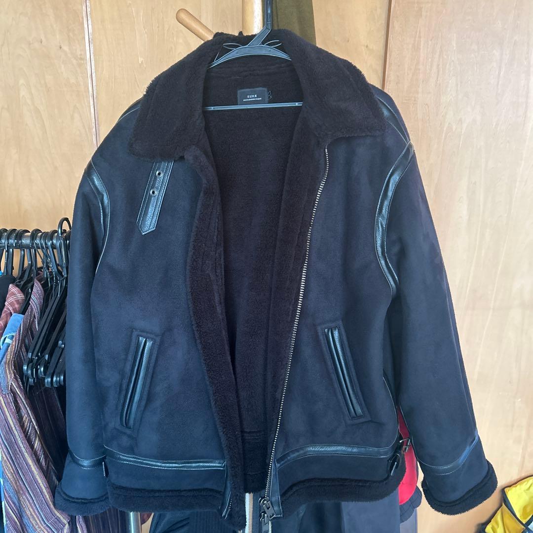 SLICK ブラック ムートンジャケット Lサイズ