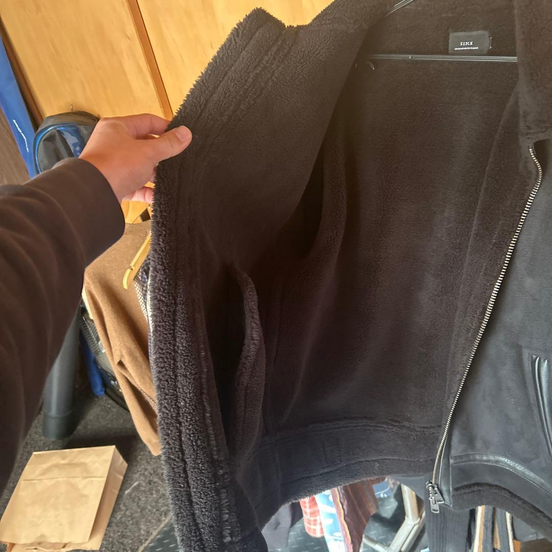 SLICK ブラック ムートンジャケット Lサイズ