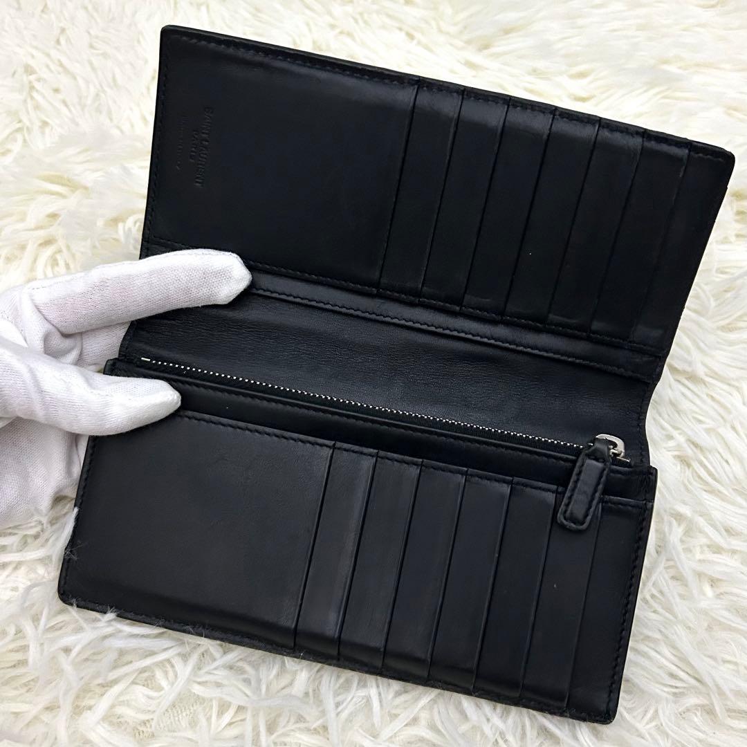 【美品】SAINT LAURENT サンローラン クロコダイル　長財布 箱付き