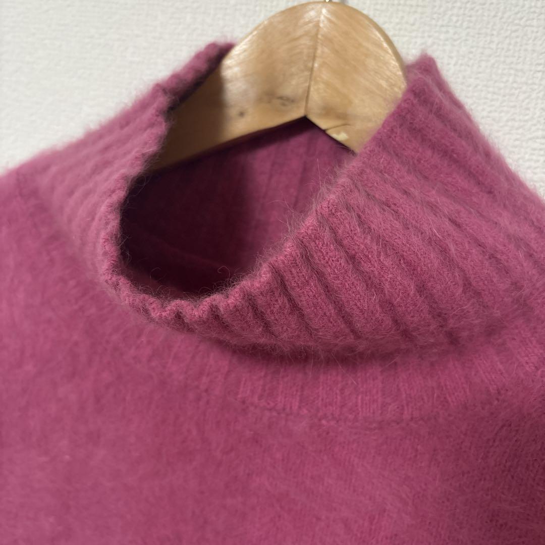 美品 上質 フォックス カシミヤ ニット ハイネック ピンクjeune