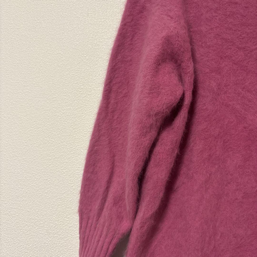 美品 上質 フォックス カシミヤ ニット ハイネック ピンクjeune