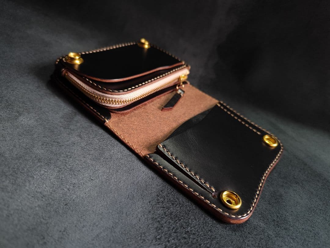 HORWEENクロムエクセル ショートトラッカーウォレット　ブラック　⑮