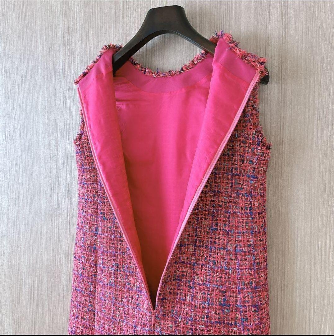 最終価格！美品アナイシャネルツイード　ネオンツイードヘムフリル ワンピース