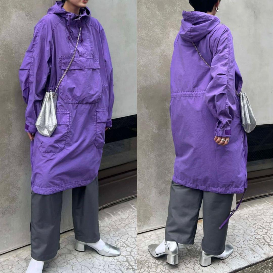 etsinta エシンタ ビックアノラックパーカー パープル ハーフジップ