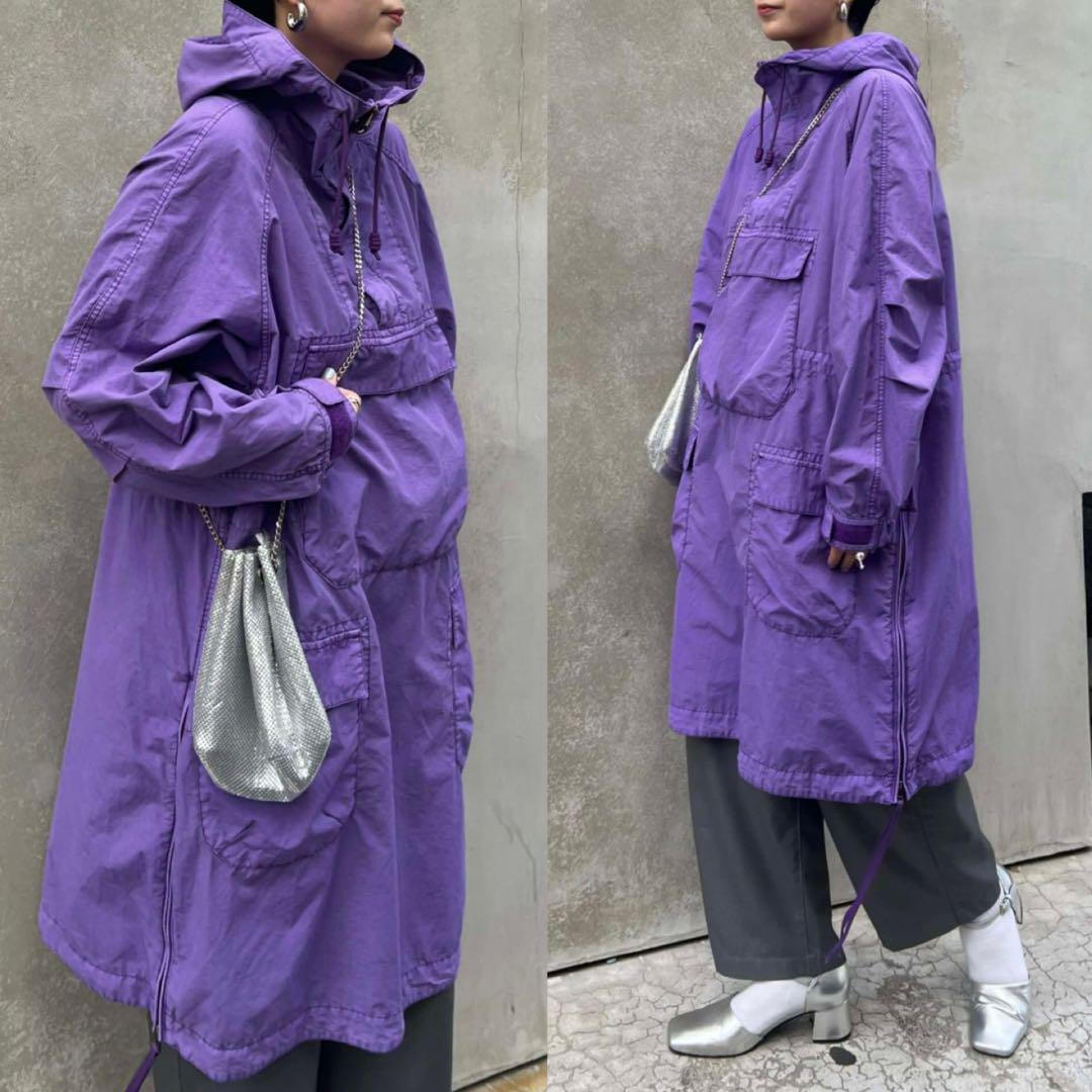 etsinta エシンタ ビックアノラックパーカー パープル ハーフジップ