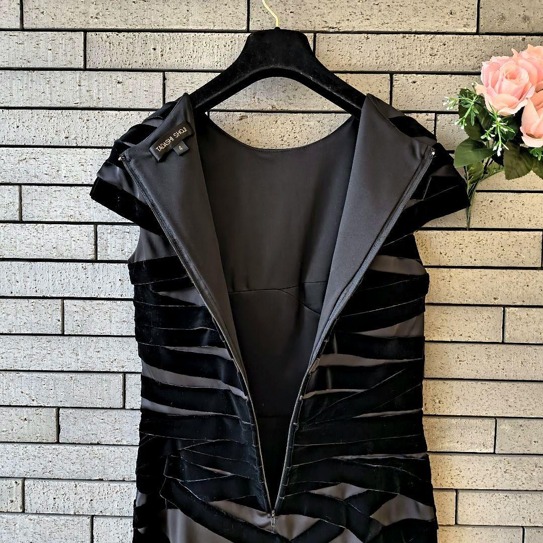 ❤【タダシショウジ】✨美品　フォーマルワンピース　別珍　ブラック/黒　4