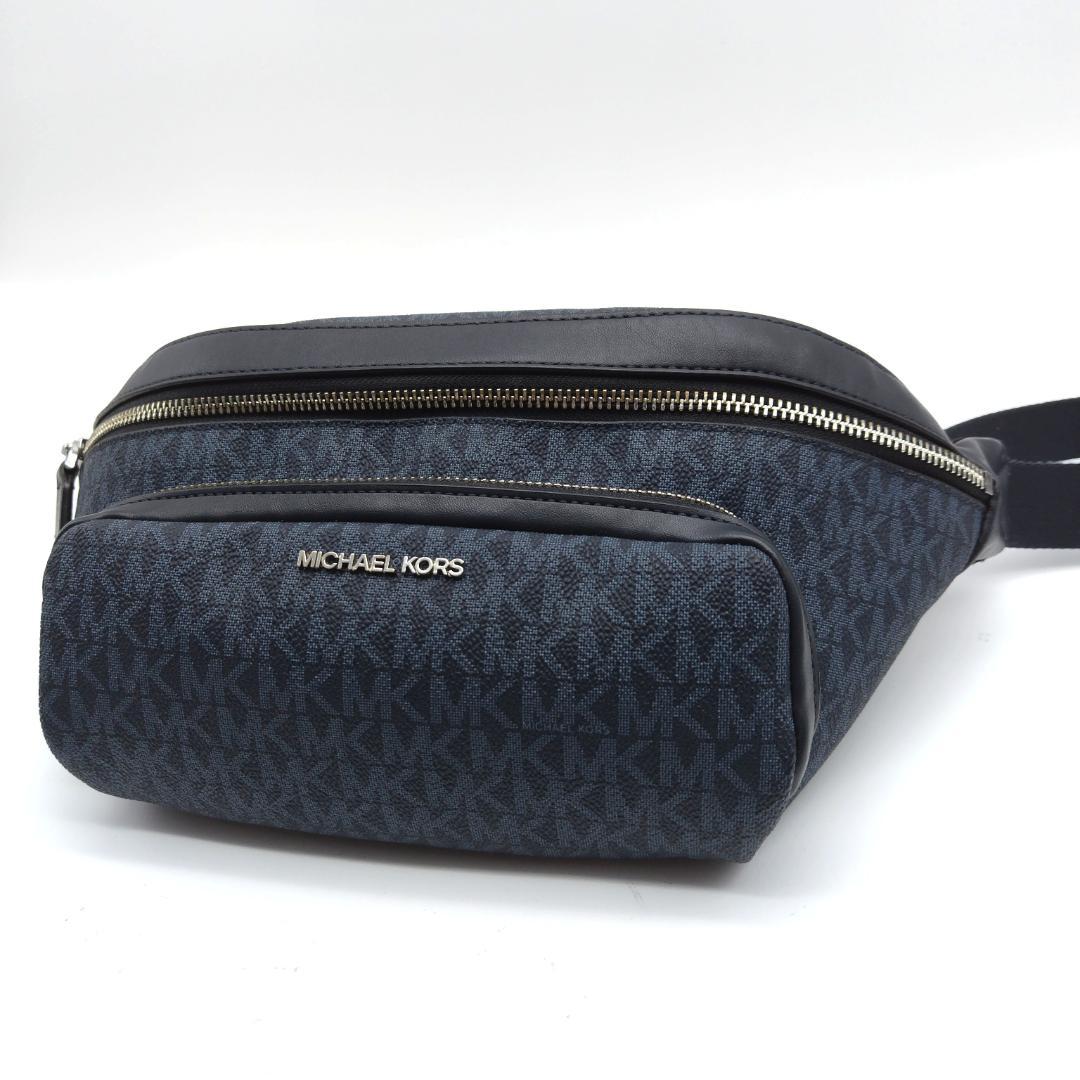 美品✨ マイケルコース ボディバッグ シグネチャー ネイビー ウエストポーチ