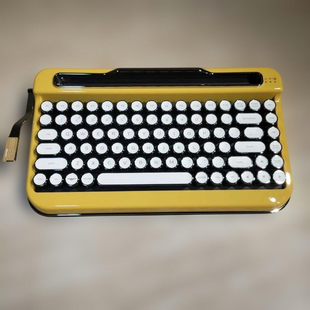 [美品] タイプライター風ワイヤレスキーボード「PENNA」マスタードイエロー