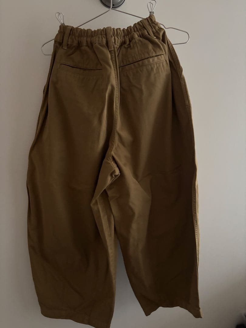 【美品】HARVESTY カーキベージュ サーカスパンツ　ワイドパンツ　サイズ1