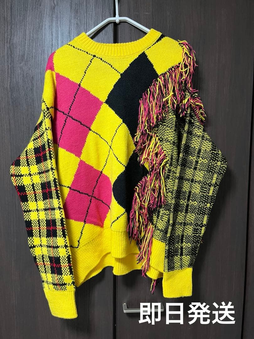 KIDILL × rurumu デストロイ アーガイル プルオーバーニット